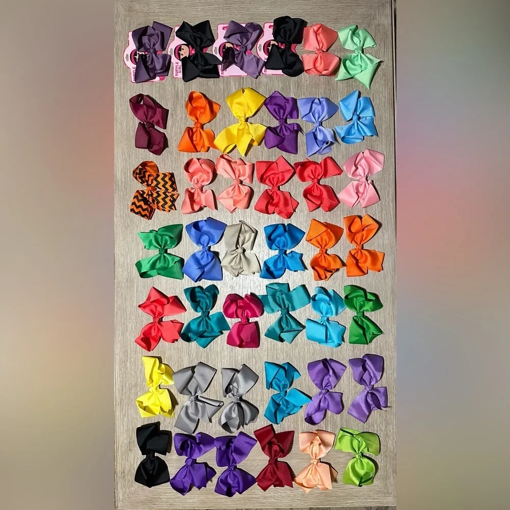 Ruffle Girl. 6” Grosgrain Ribbon Hair Bows /w small alligator clips. Bows #25-30